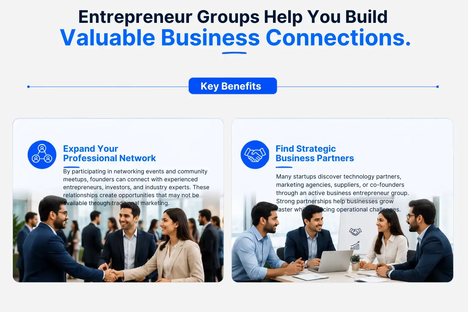 Entrepreneurs networking to build valuable business connections fastly