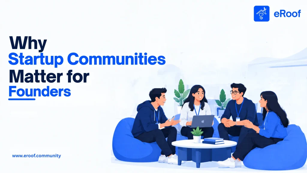 Startup founders connecting and collaborating in a community setting