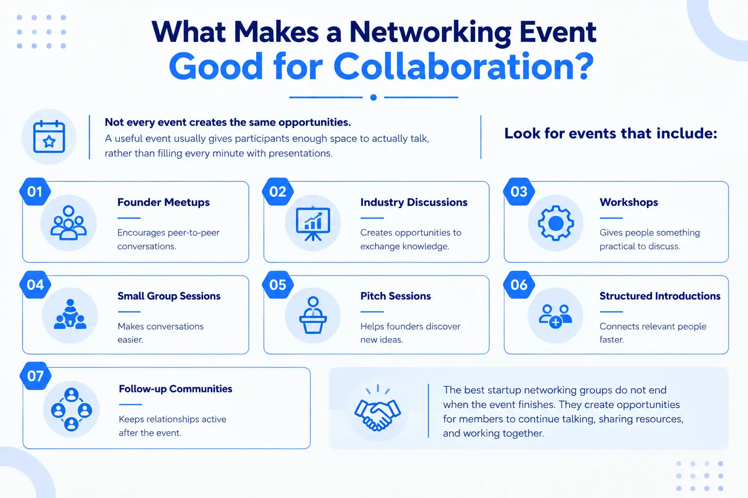 Networking event features that encourage collaboration and connections
